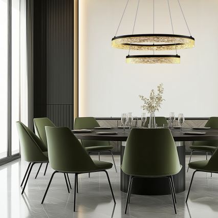 LED luster na lane FROZI LED/38W/230V pr. 60 cm čierny