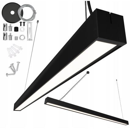 LED luster na lane LED/44W/230V 6000K 120 cm čierna