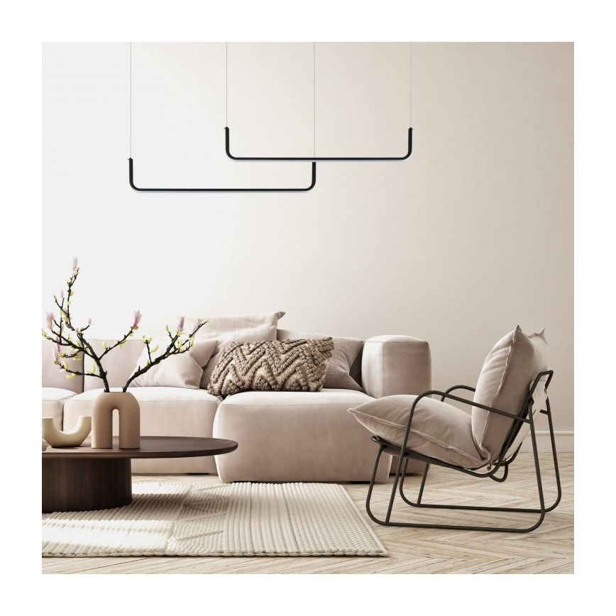 LED luster na lane MALAWI 2xLED/20W/230V 3000/4000/6000K čierna