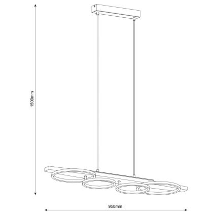 LED luster na lane MELISA LED/35W/230V borovica