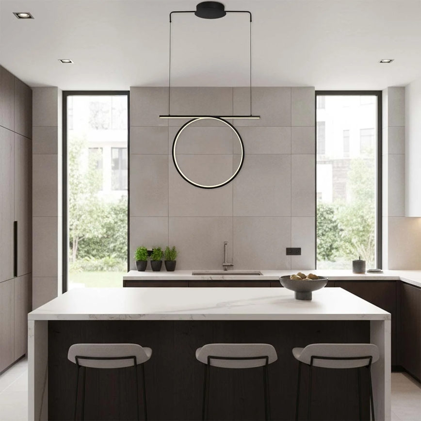 LED luster na lane ODETTA LED/30W/230V 4000K čierny