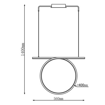 LED luster na lane ODETTA LED/30W/230V 4000K čierny