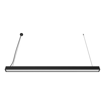 LED luster na lane/prisadený LED/44 W/230 V 3000 K 120 cm čierny