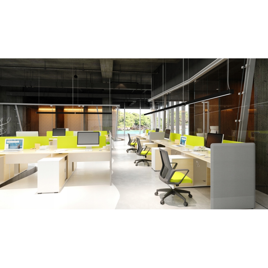 LED luster na lane/prisadený LED/44W/230V 6000K 120 cm čierny
