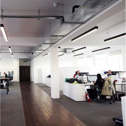 LED luster na lane/prisadený LED/44W/230V 6000K 120 cm čierny