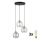 LED luster na lankách DEVI 3xE27/15W/230V čierna/číra