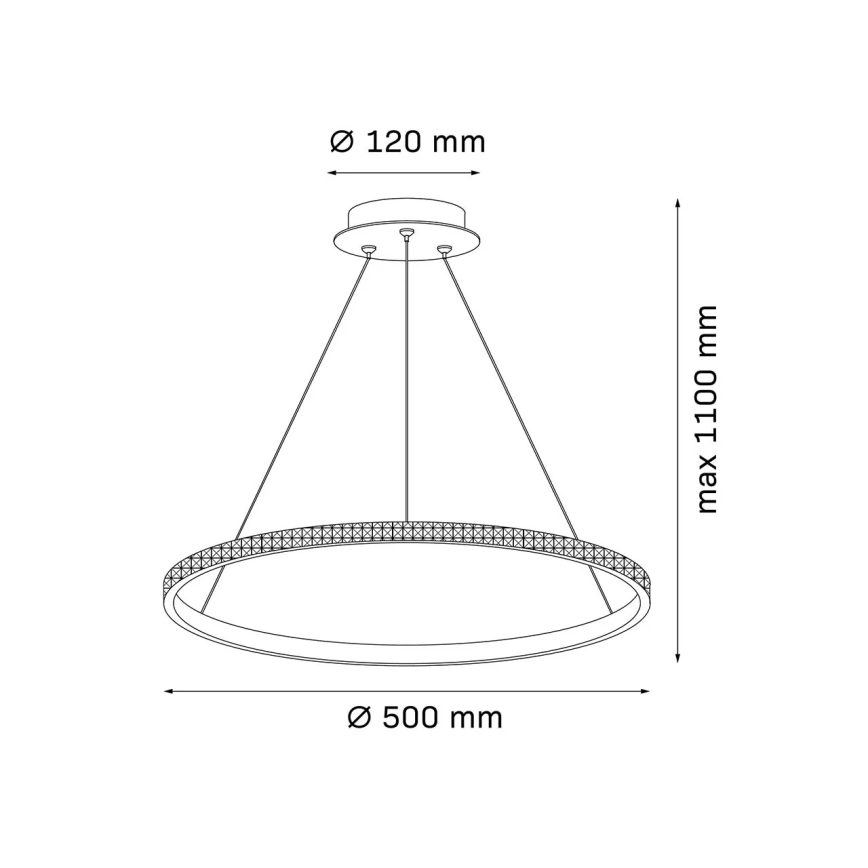 LED luster na lankách DIANA LED/25W/230V 4000K pr. 50 cm zlatý