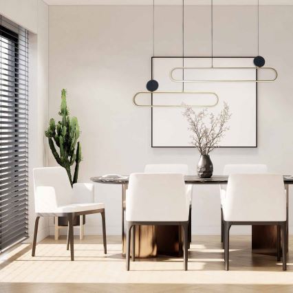 LED luster na lankách FLORENTYNA LED/48W/230V 4000K zlatá/čierna