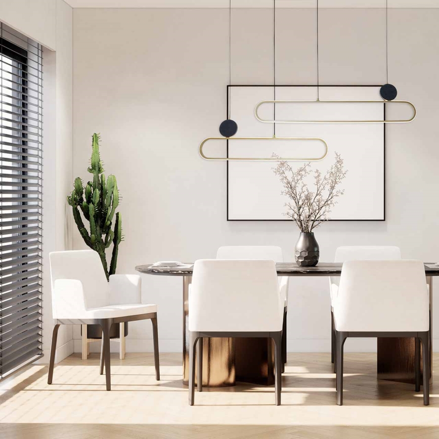 LED luster na lankách FLORENTYNA LED/48W/230V 4000K zlatá/čierna