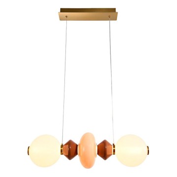 LED luster na lankách FLORES LED/15W/230V zlatá/oranžová/hnedá