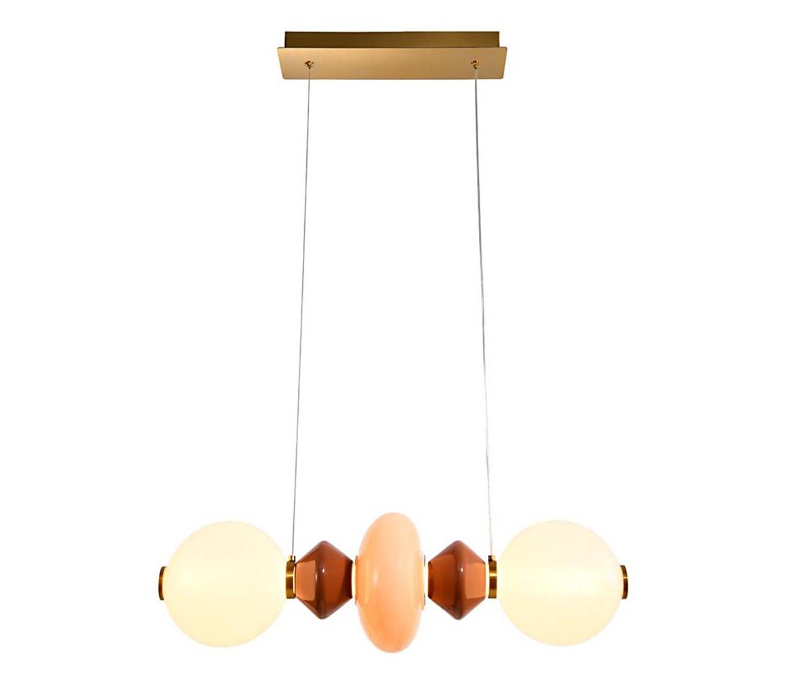 LED luster na lankách FLORES LED/15W/230V zlatá/oranžová/hnedá 32-50663