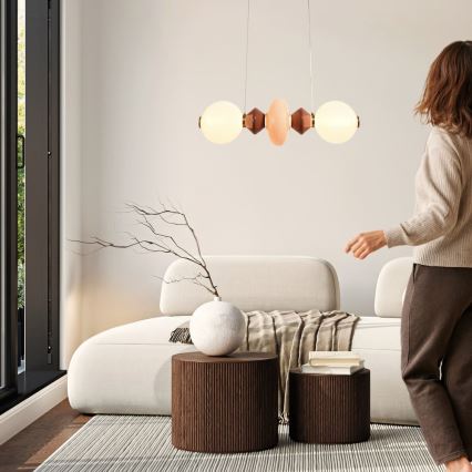 LED luster na lankách FLORES LED/15W/230V zlatá/oranžová/hnedá