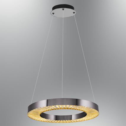 LED luster na lankách JESI LED/35W/230V 3000K priemer 60 cm strieborný