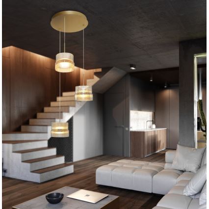 LED luster na lankách LUXE LED/34W/230V mosadz