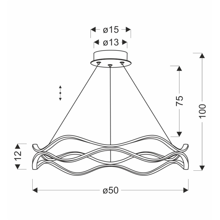 LED luster na lankách VAVE LED/28W/230V ružové zlato