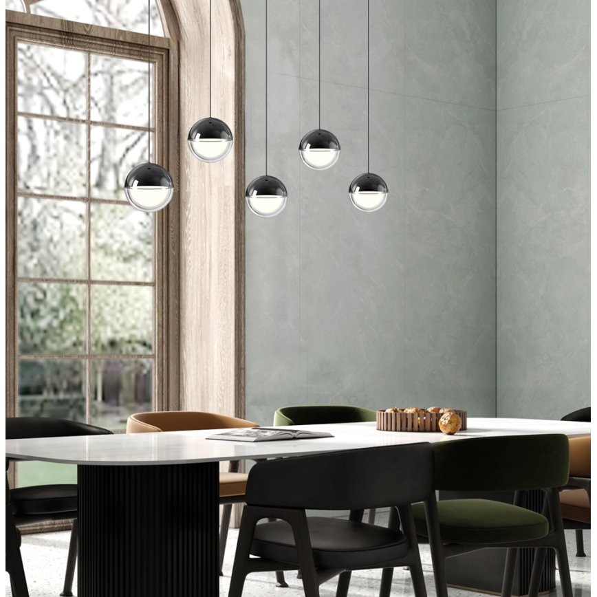 LED luster na lankách ZIREA LED/30W/230V čierna