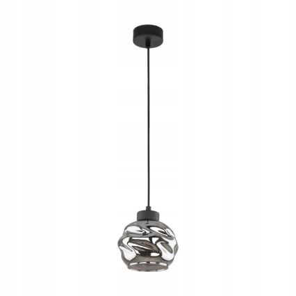 LED luster na lankách ZULIA 1xE27/15W/230V čierna/dymová čierna