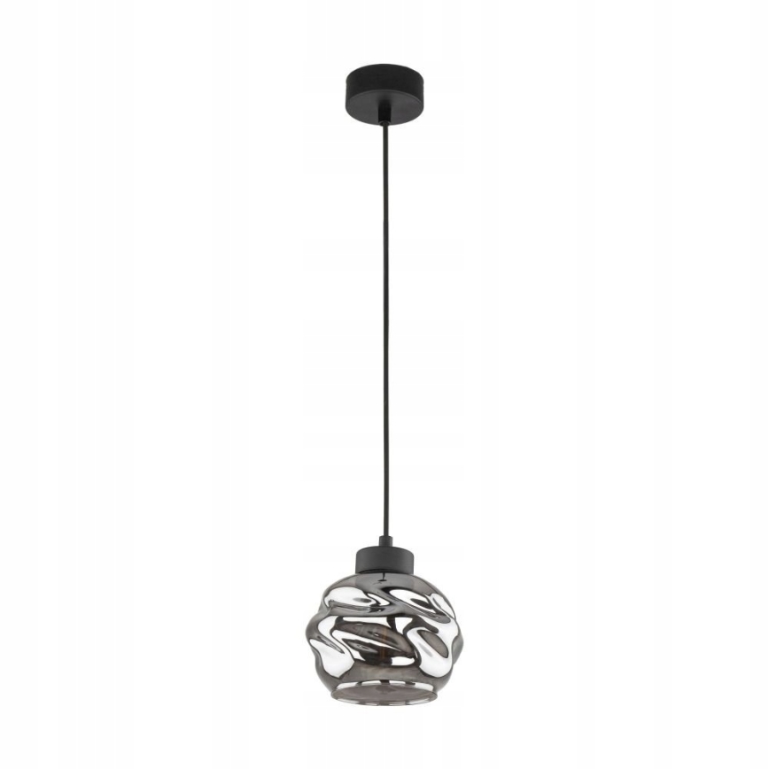 LED luster na lankách ZULIA 1xE27/15W/230V čierna/dymová čierna