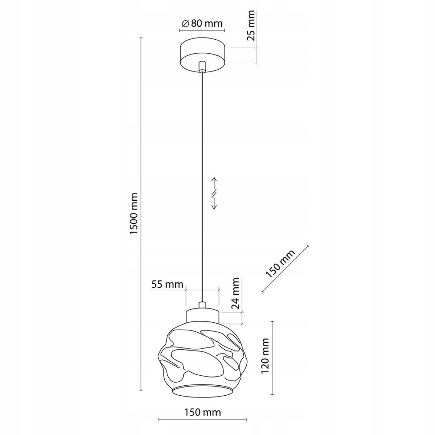 LED luster na lankách ZULIA 1xE27/15W/230V čierna/dymová čierna