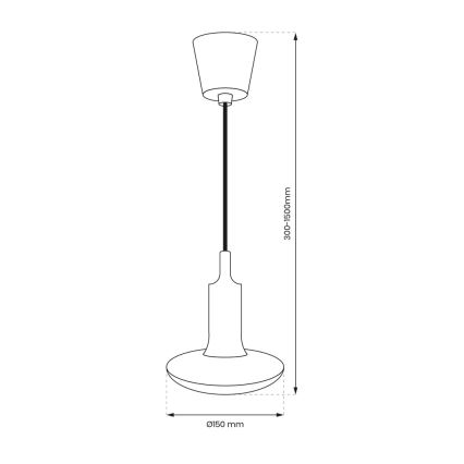 LED Luster na lanku 1xE27/15W/230V 6000K zelená