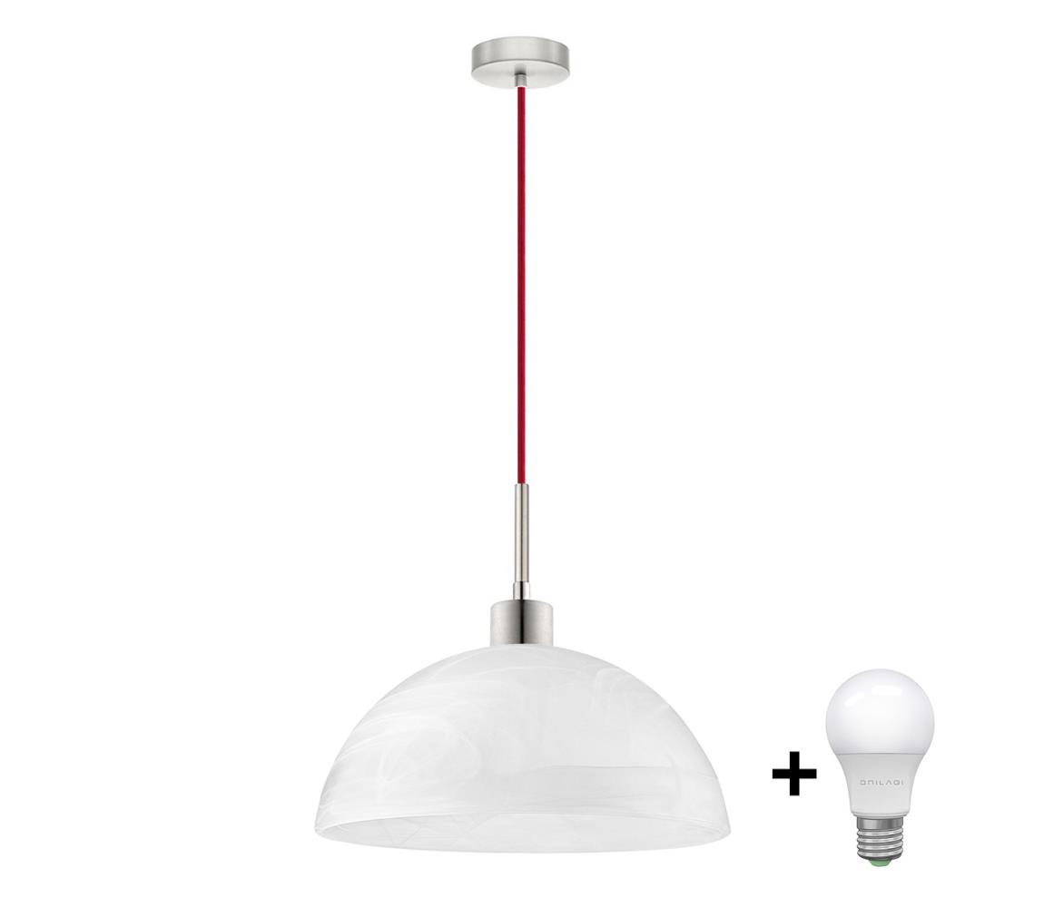 Eglo LED luster na lanku 1xE27/60W/230V biela/červená 1xEG32516+1xNSLA49427