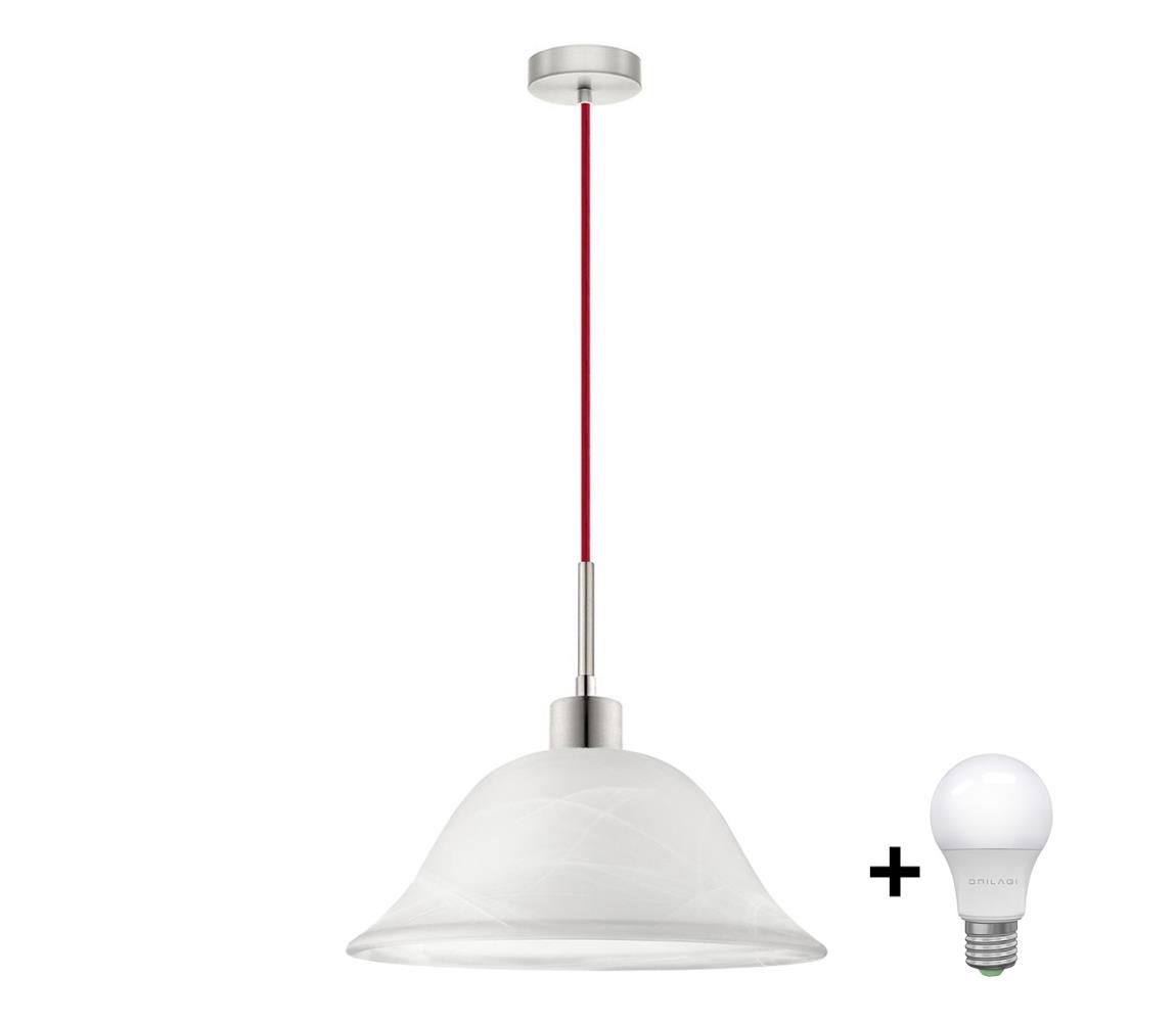 Eglo LED luster na lanku 1xE27/60W/230V biela/červená 1xEG32516+1xNSLA50010