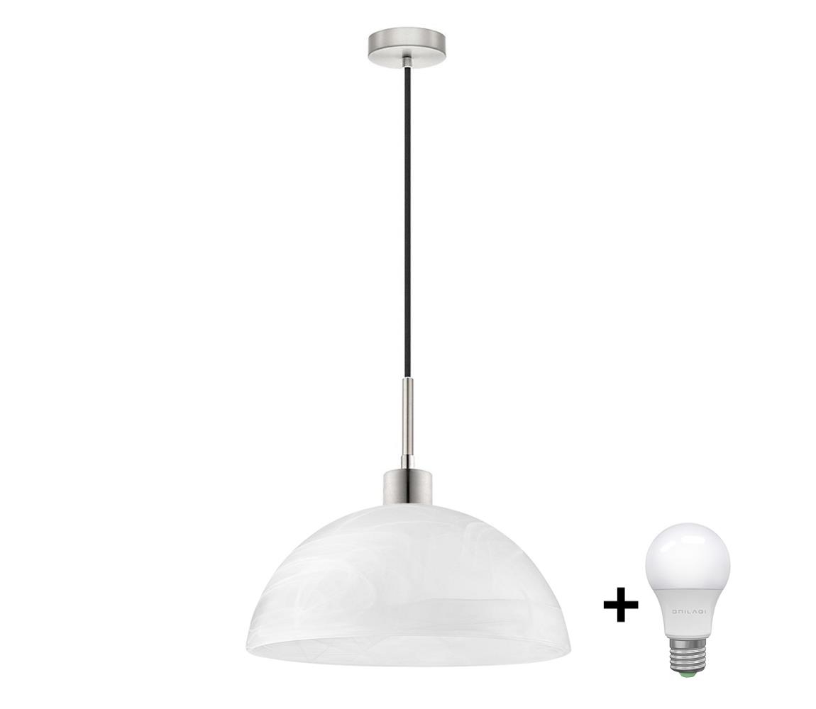Eglo LED luster na lanku 1xE27/60W/230V biela/čierna 1xEG32517+1xNSLA49427
