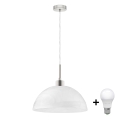 LED Luster na lanku 1xE27/60W/230V biela