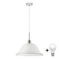 LED Luster na lanku 1xE27/60W/230V biela