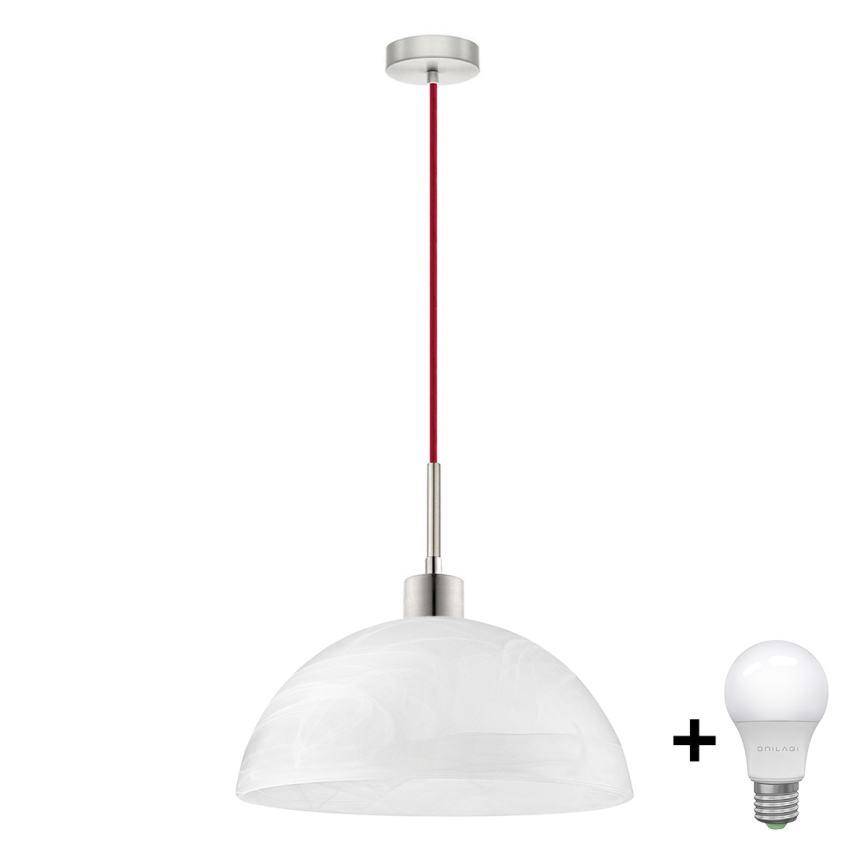 LED Luster na lanku 1xE27/60W/230V biela