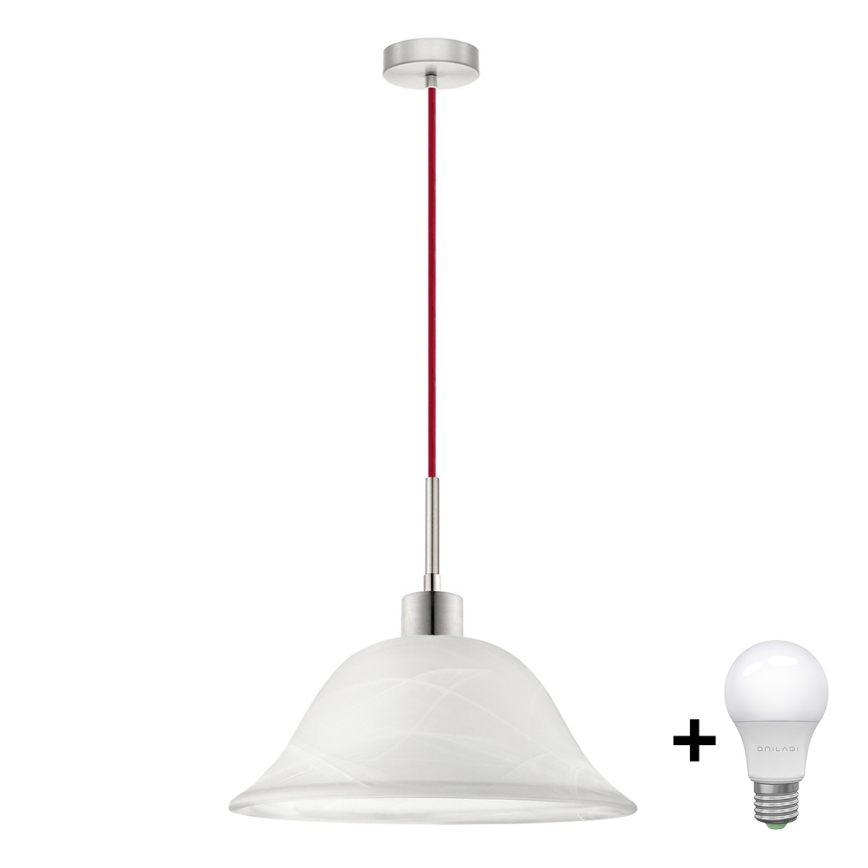 LED Luster na lanku 1xE27/60W/230V biela