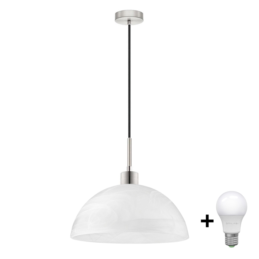 LED Luster na lanku 1xE27/60W/230V biela
