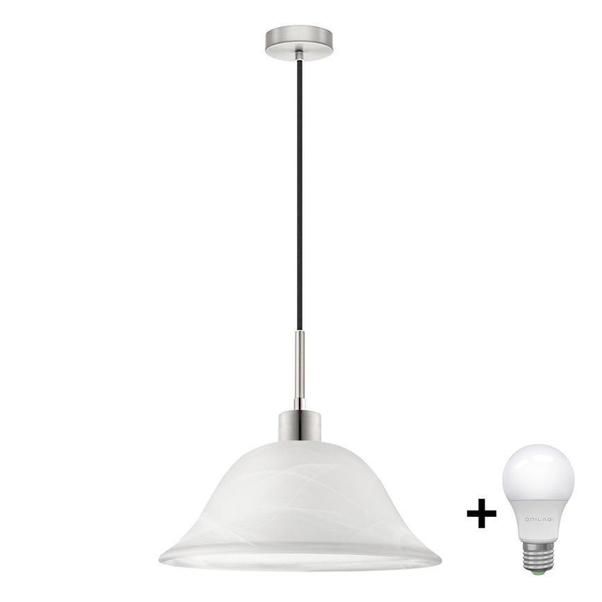 LED Luster na lanku 1xE27/60W/230V biela