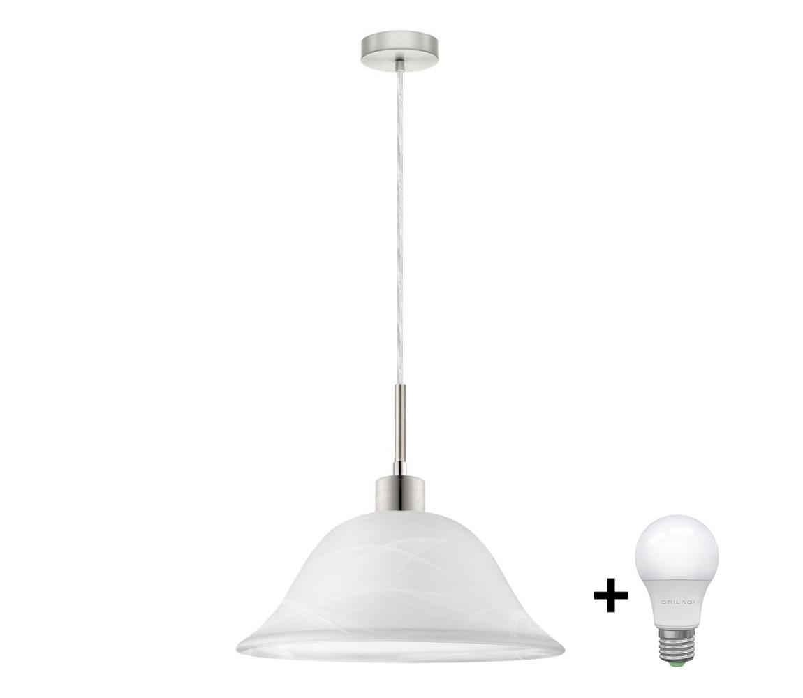 Eglo LED luster na lanku 1xE27/60W/230V biely/číry 1xEG32515+1xNSLA50010