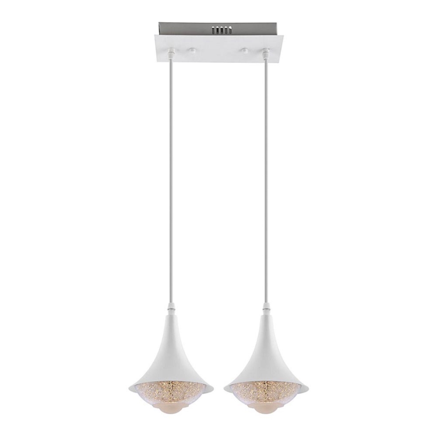 LED Luster na lanku 2xLED/9W/230V biela