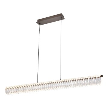 LED luster na lanku ALBA LED/39W/230V sivá/priehľadná
