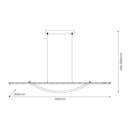 LED Luster na lanku AMBAR LED/35W/230V čierna
