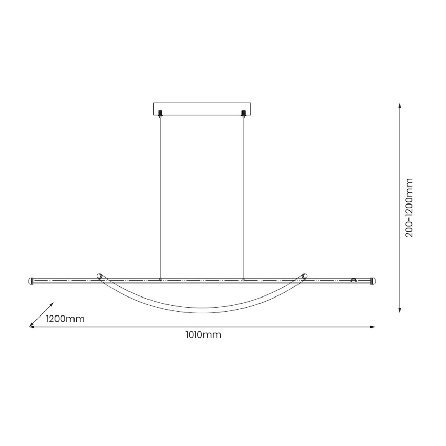 LED Luster na lanku AMBAR LED/35W/230V čierna