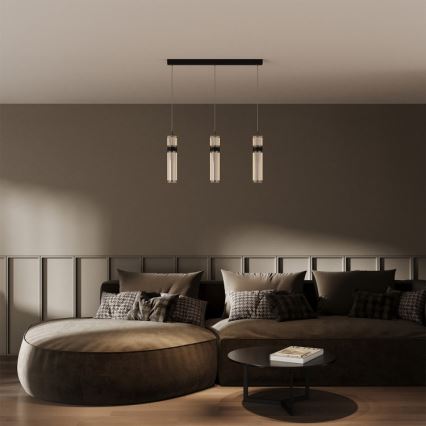 LED luster na lanku AMBIENTE 3xLED/6W/230V 3000/4000/6000K čierna