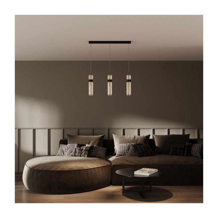 LED luster na lanku AMBIENTE 3xLED/6W/230V 3000/4000/6000K čierna