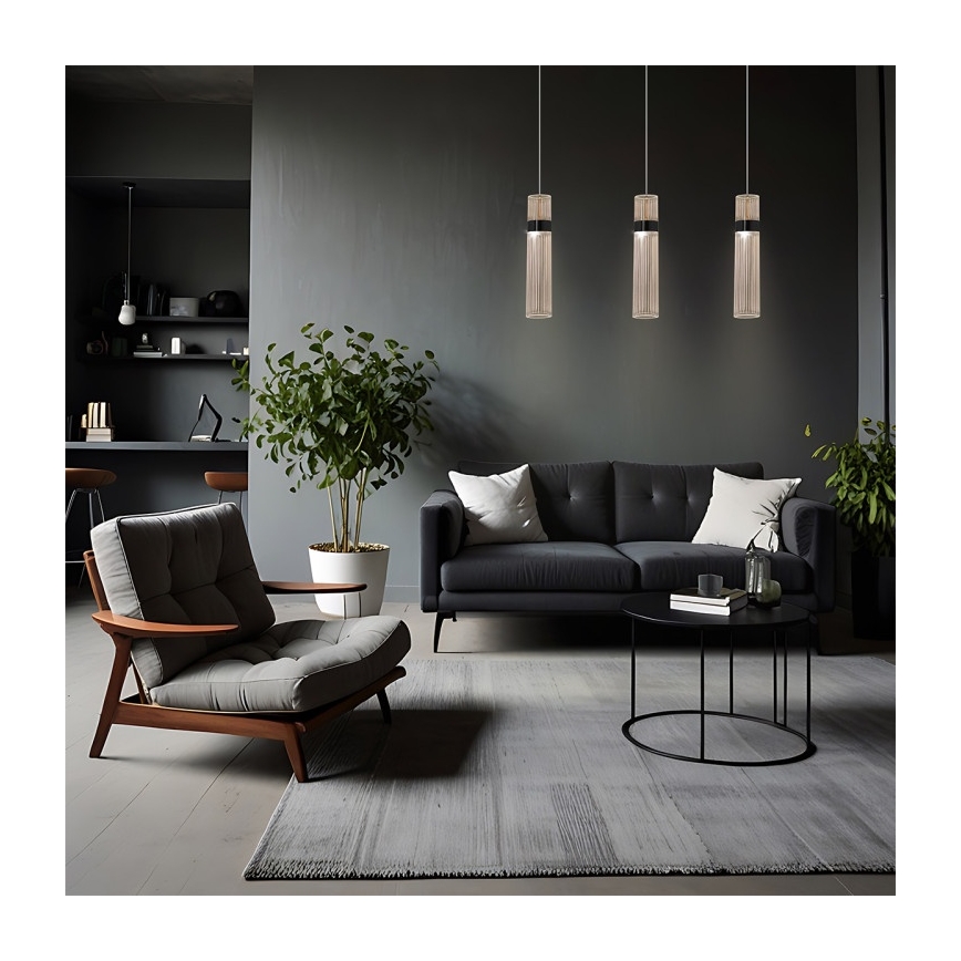 LED luster na lanku AMBIENTE 3xLED/6W/230V 3000/4000/6000K čierna