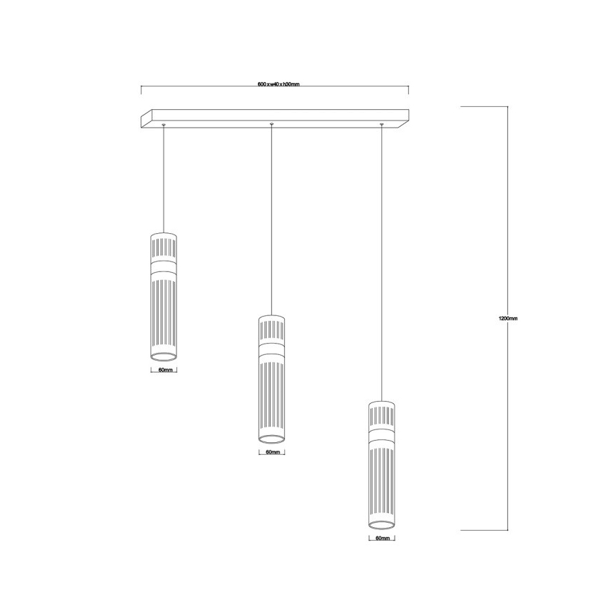 LED luster na lanku AMBIENTE 3xLED/6W/230V 3000/4000/6000K čierna