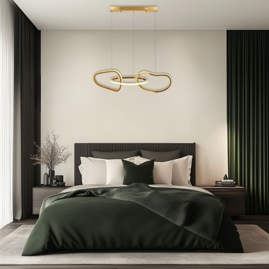 LED luster na lanku ANNELI LED/30W/230V 80 cm zlatý