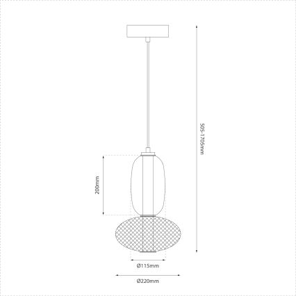 LED Luster na lanku ARAME LED/15W/230V pr. 22 cm čierna
