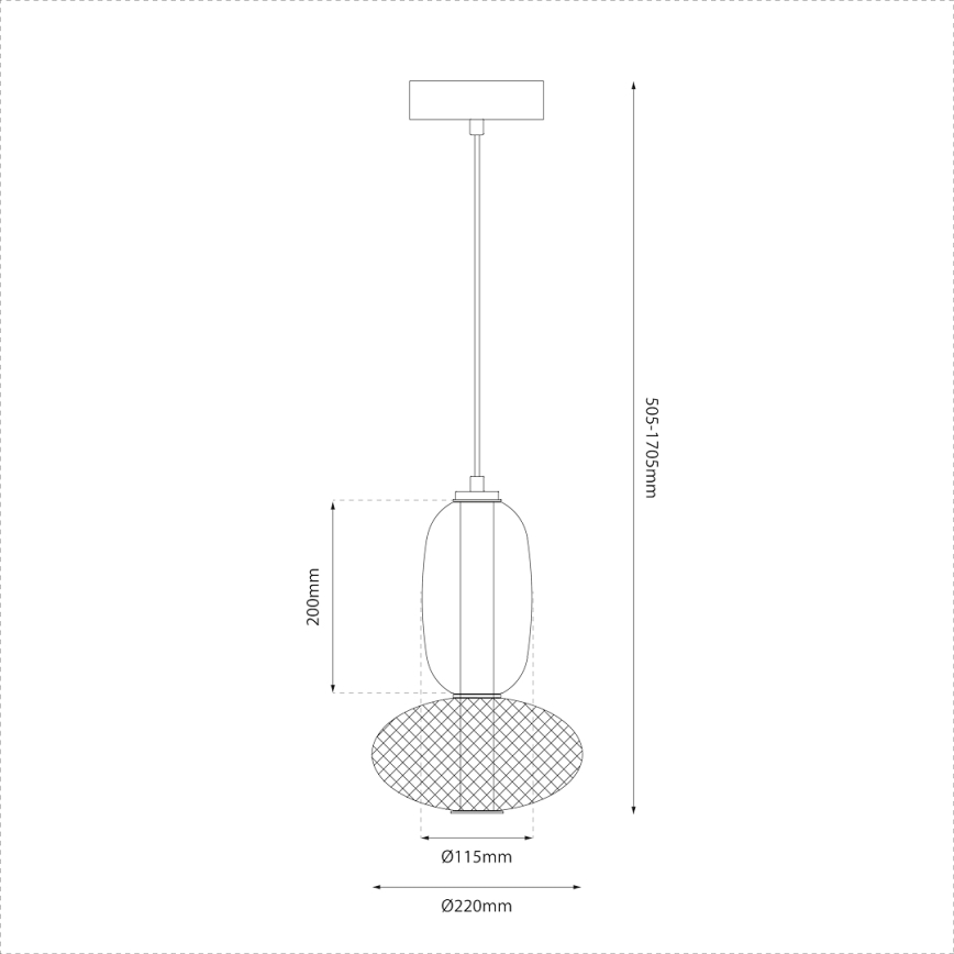 LED Luster na lanku ARAME LED/15W/230V pr. 22 cm čierna