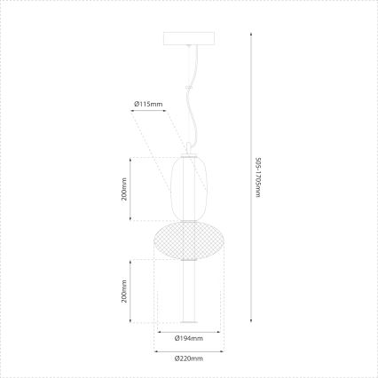 LED Luster na lanku ARAME LED/23W/230V pr. 22 cm čierna