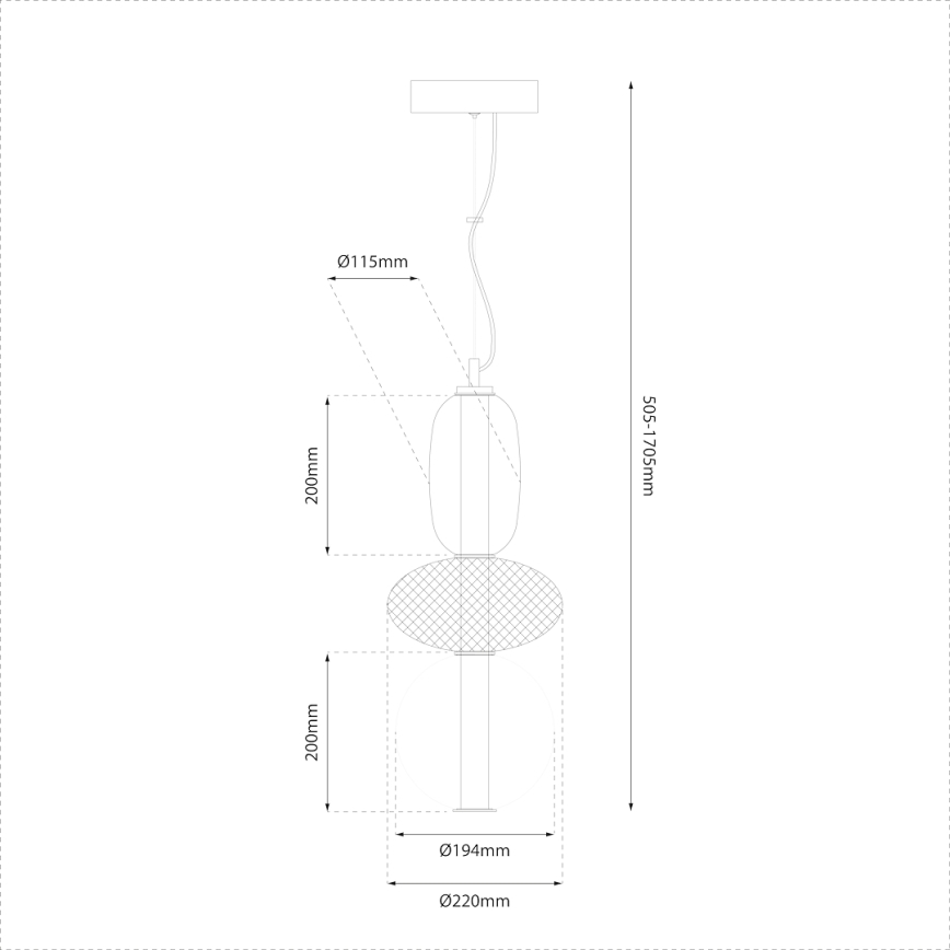 LED Luster na lanku ARAME LED/23W/230V pr. 22 cm čierna