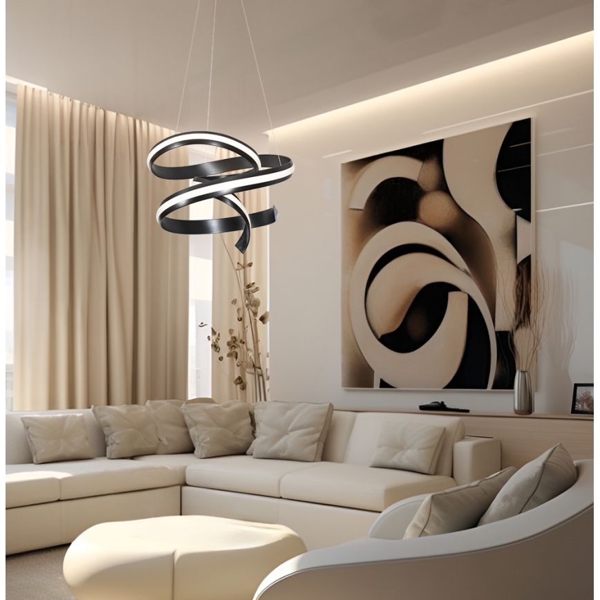 LED luster na lanku AREZIA LED/62W/230V čierny