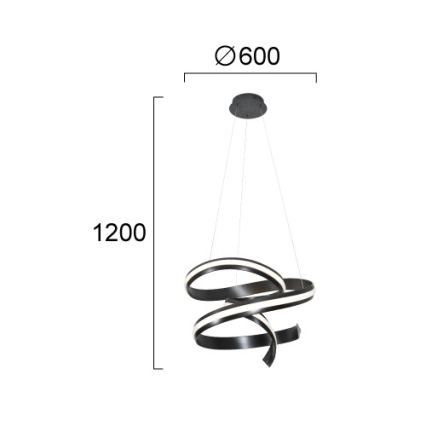 LED luster na lanku AREZIA LED/62W/230V čierny
