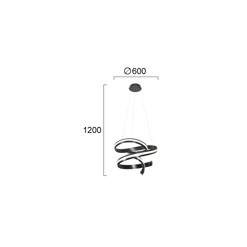 LED luster na lanku AREZIA LED/62W/230V čierny